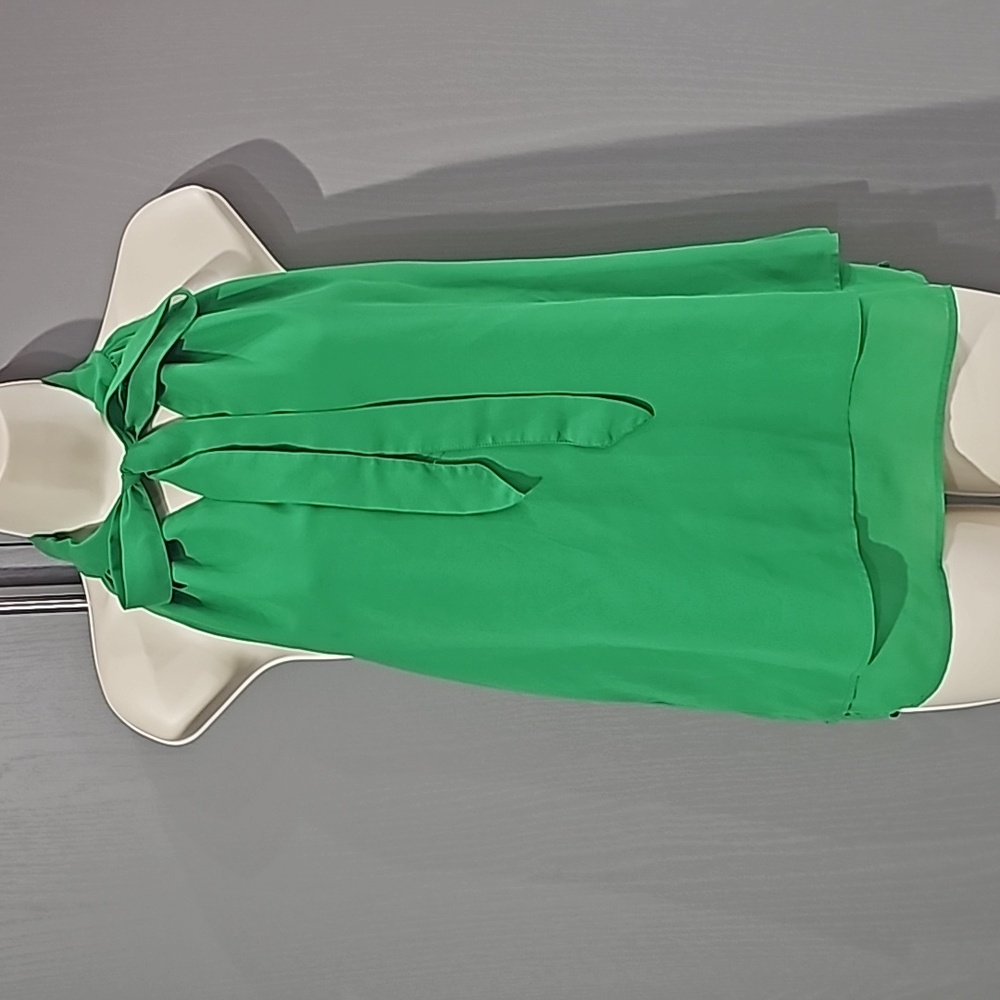 Banana Republic green top with neck tie